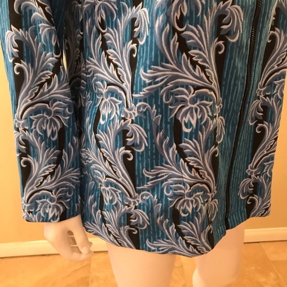 Bob Mackie Wearable Art Jacket Blue Zipper Closure - Picture 5 of 15